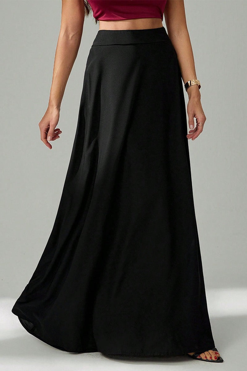 Black Ins Style Umbrella Maxi Skirt