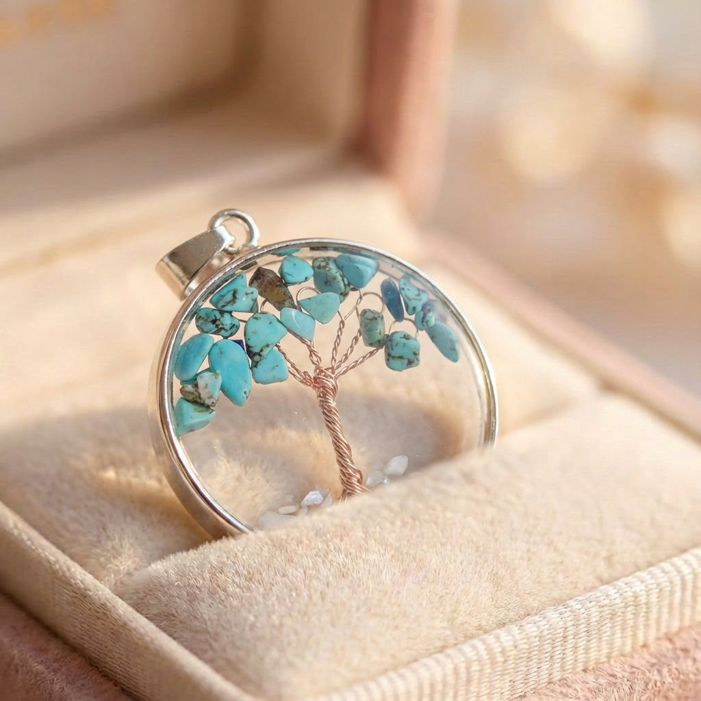 Opal Tree Of Life Necklace In Silver