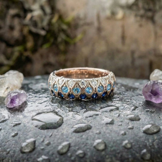 Elegant Blue Zirconia Ring