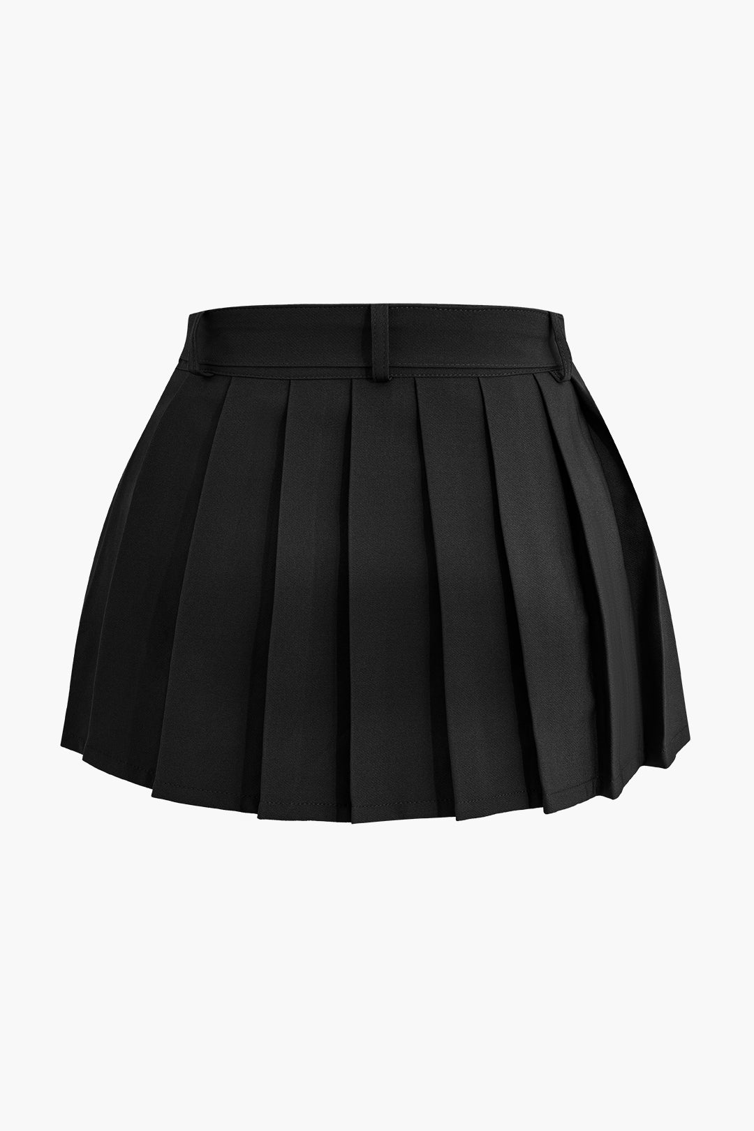 Color Y2k Buckle Layer Pleated Mini Skirt
