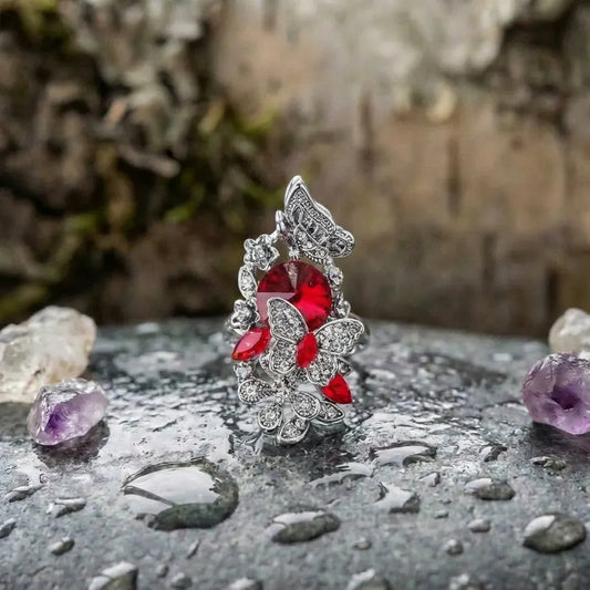 Elegant Butterfly Crystal Ring