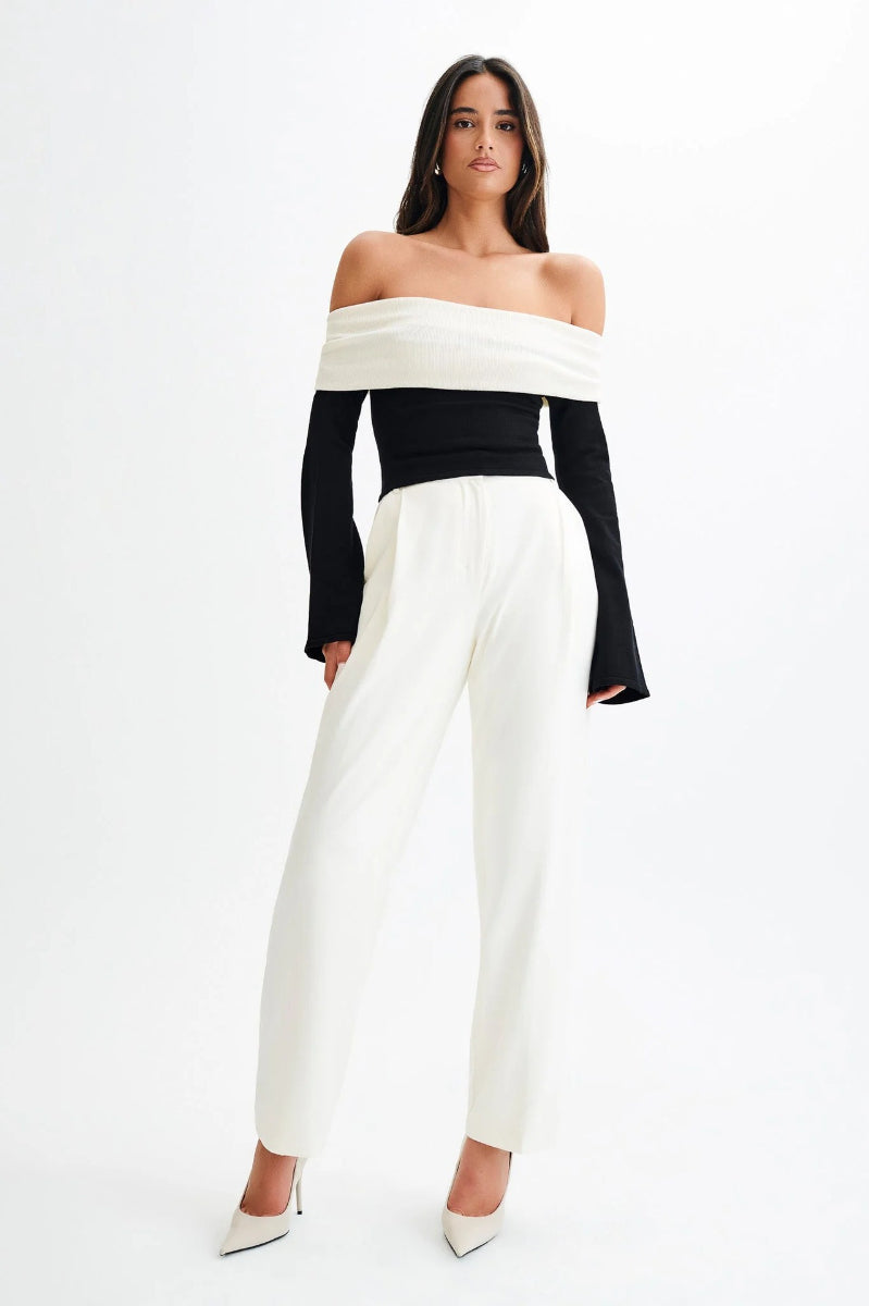 Off Shoulder Knit Sweater