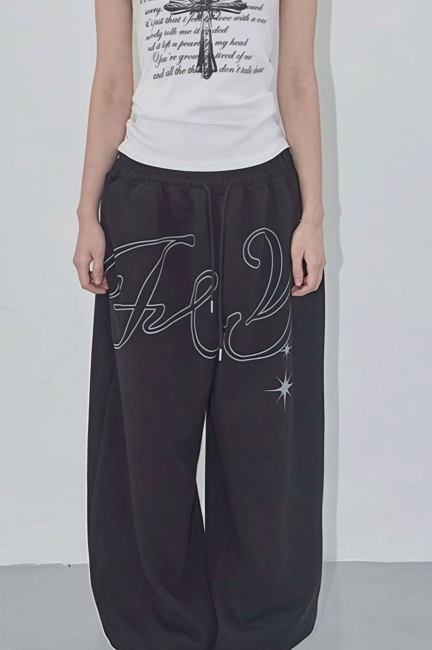 Hip Hop Graphic Baggy Straight Pants