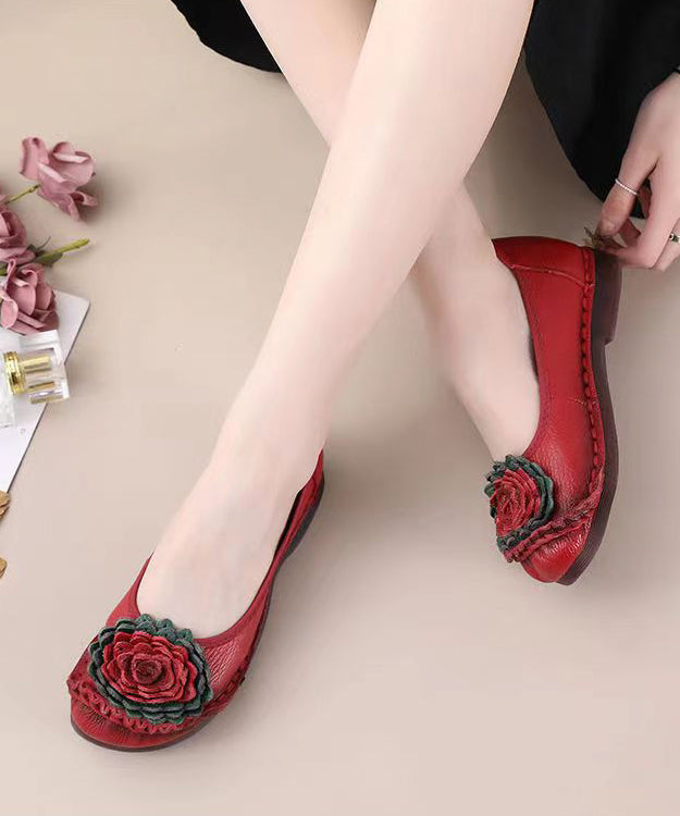 Red Flat Shoes for Comfortable Splicing