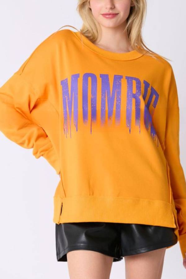 Halloween Letter Printed Top Loose Sweatshirt