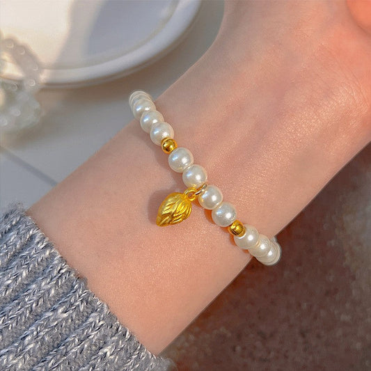 Elegant Pearl Charm Bracelet