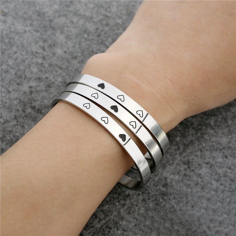 Heart Engraved Bracelet