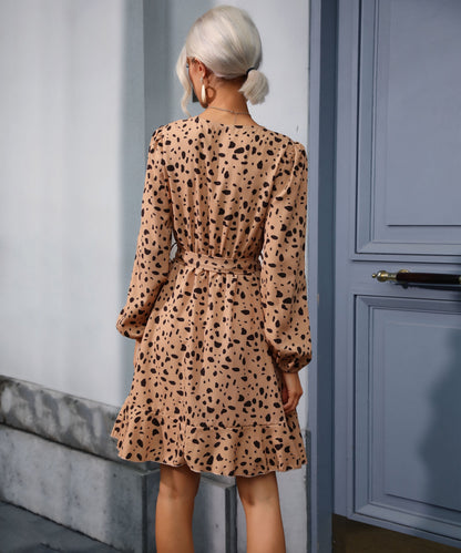 Labyrinth Mini Dress - Beige Print