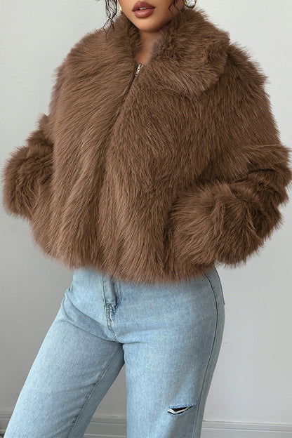 Plush Long Sleeve Maxi Coat