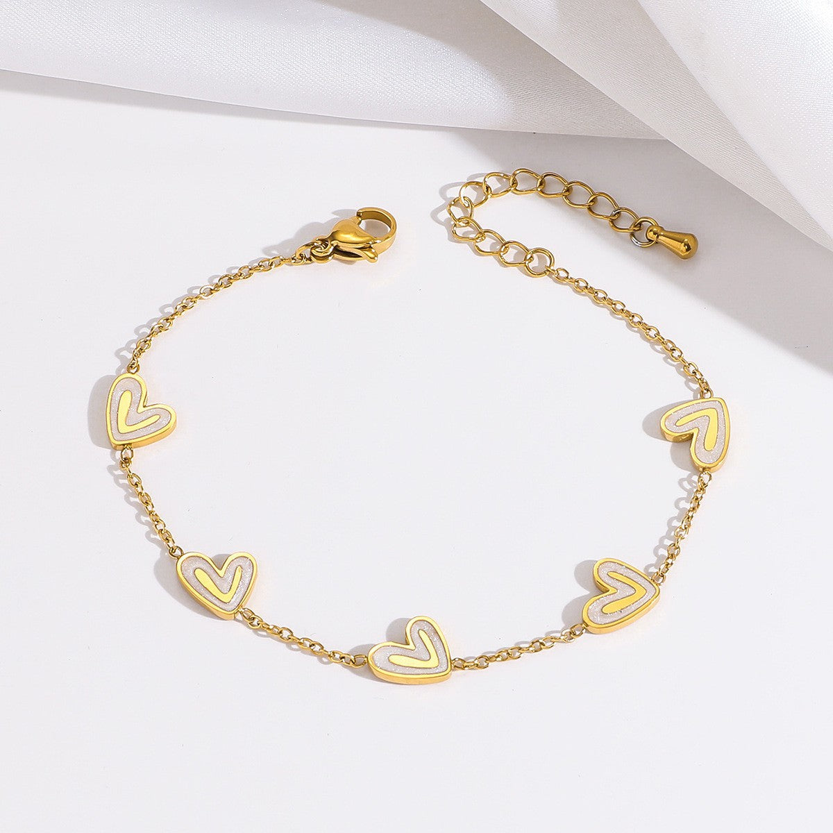 Elegant Heart Charm Bracelet
