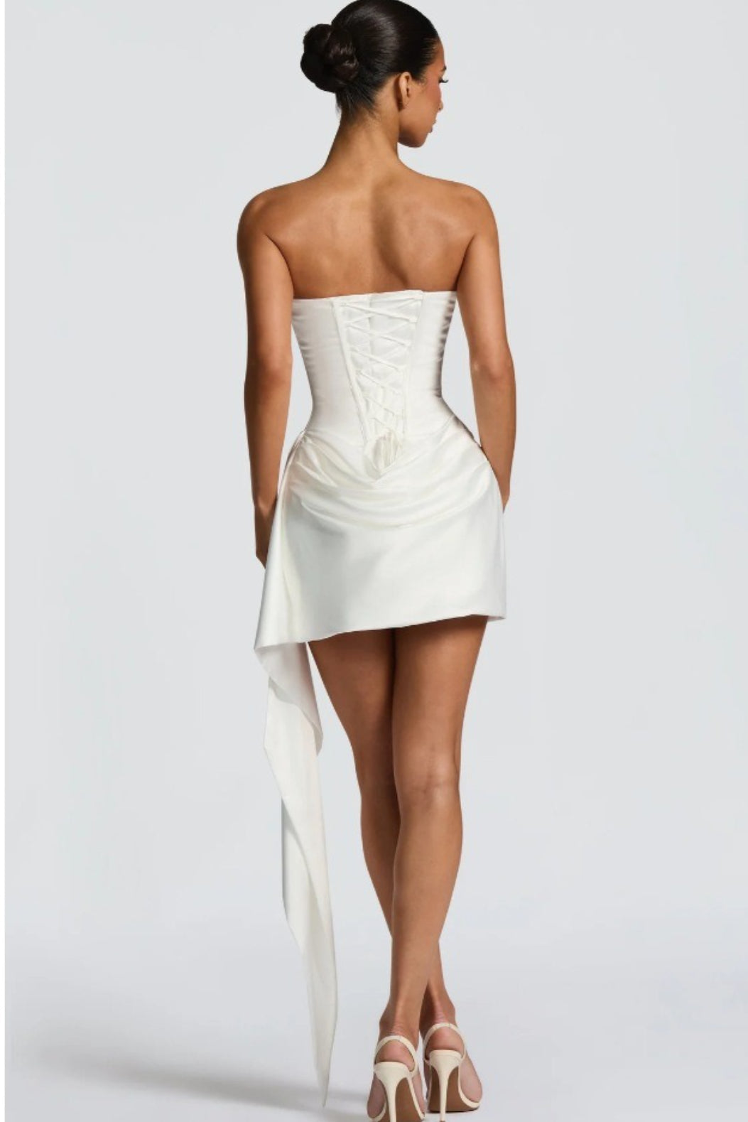 Strapless Scarf Detail Bodycon Mini Dress
