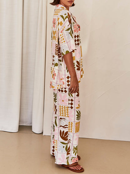 Sophisticated Loose-fitting Unique Printed Blouse