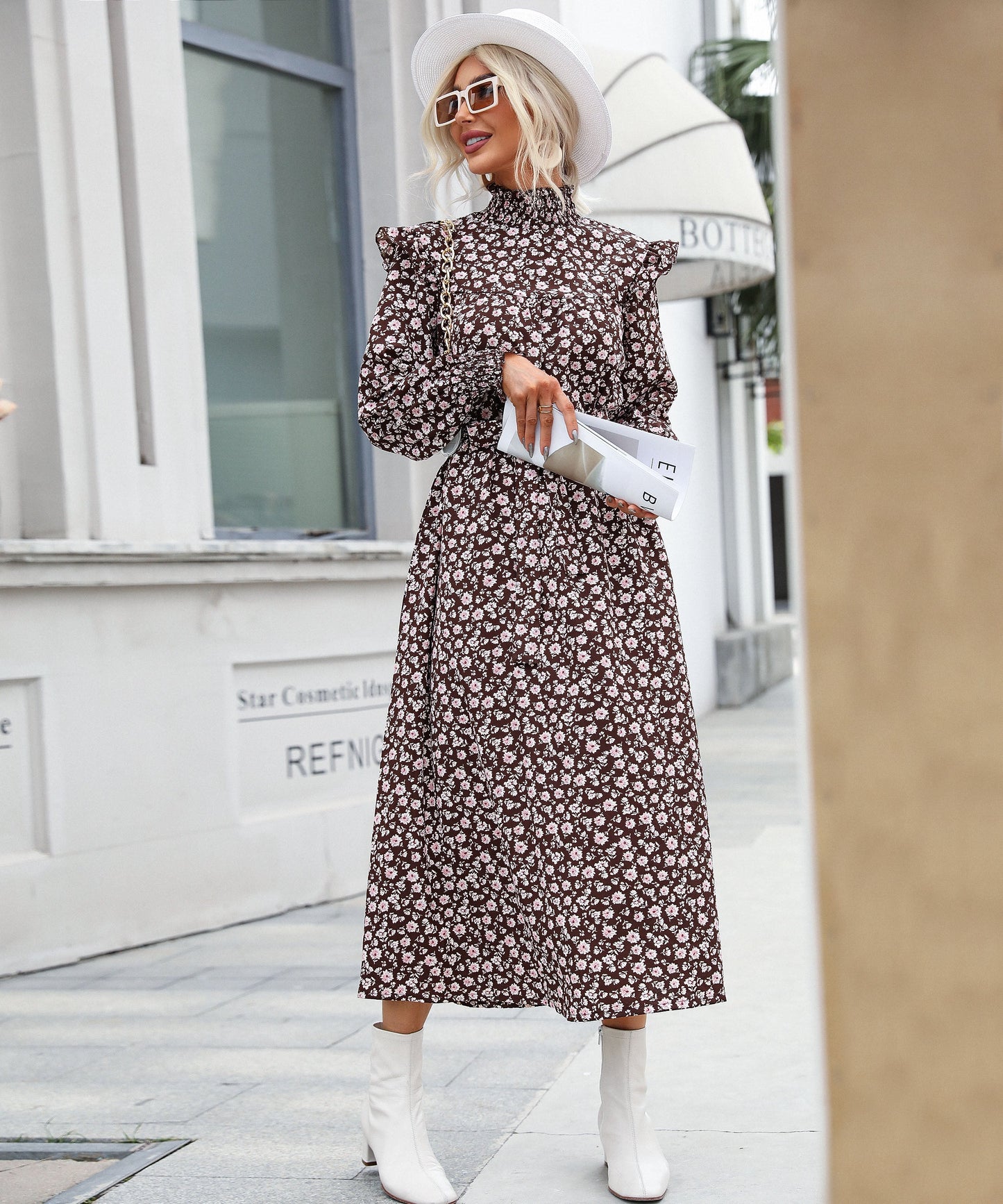 Fall Has Sprung Maxi Dress - Brown