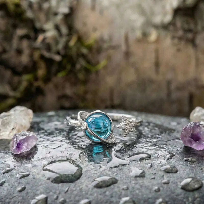 Elegant Opal Planet Ring
