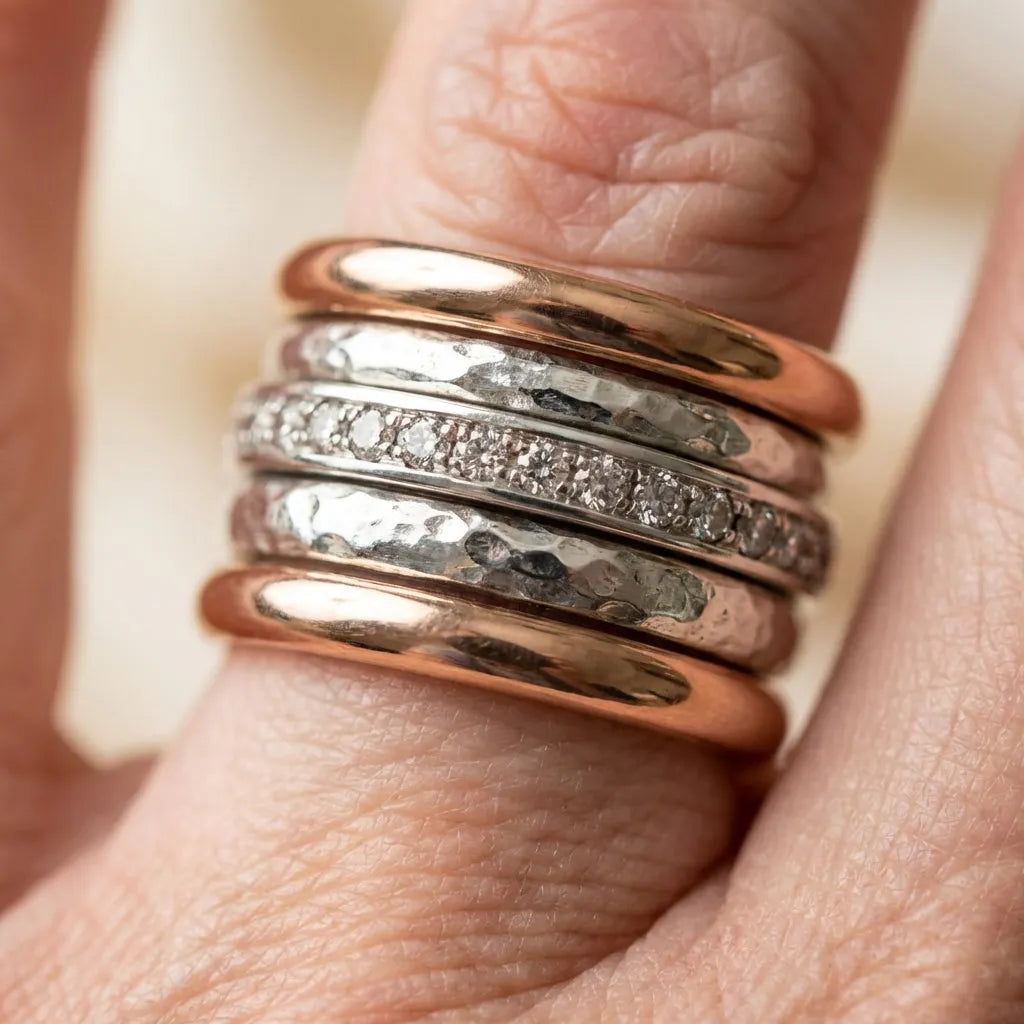 A Vintage Layered Thick Gold Ring