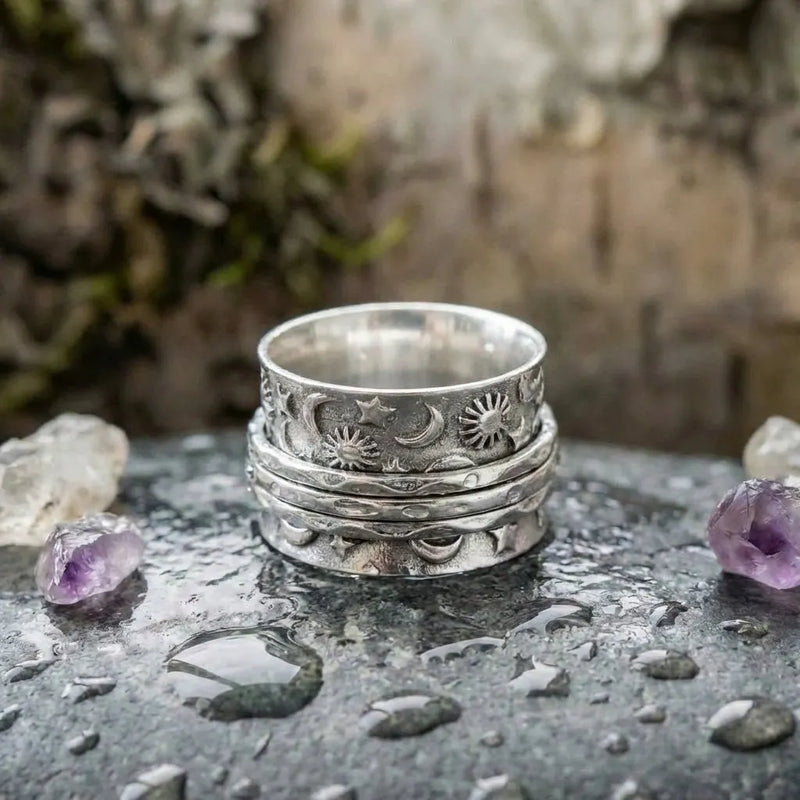 Bohemian Star Moon Ring