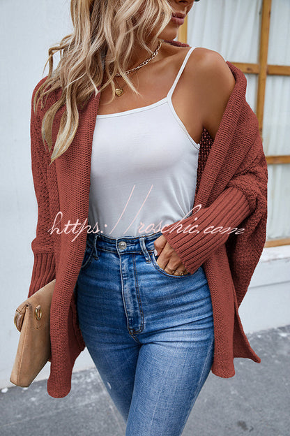 Fidovit Round Neck Dolman Sleeve Cardigan