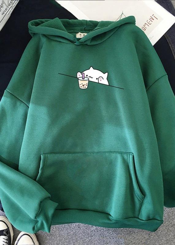 Adorable Cat Boba Hoodie - Soft & Cozy ’s Sweatshirt