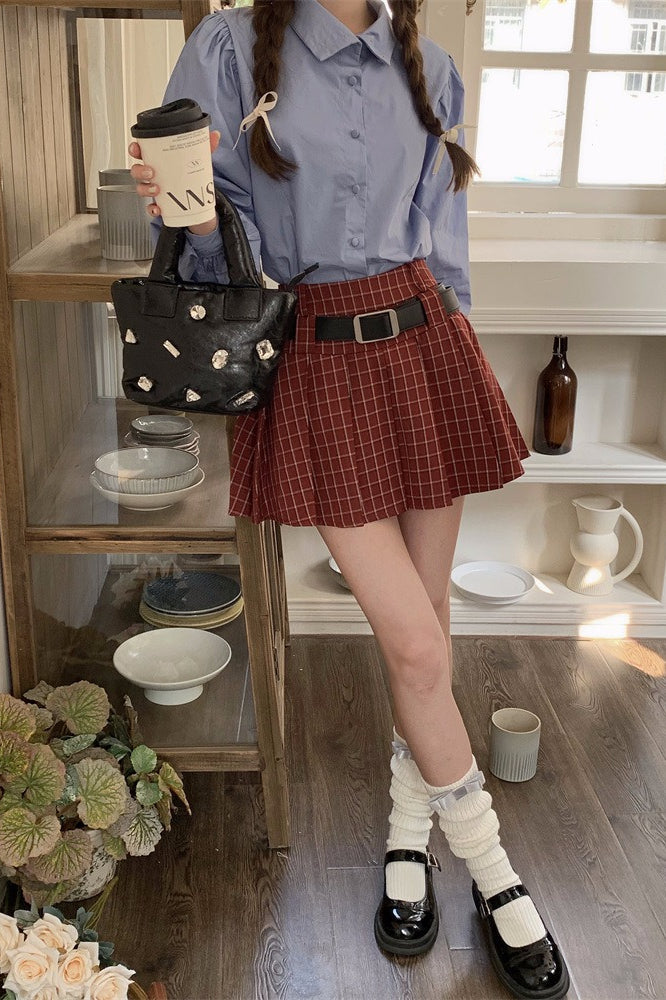 Plaid Pleated Skirt