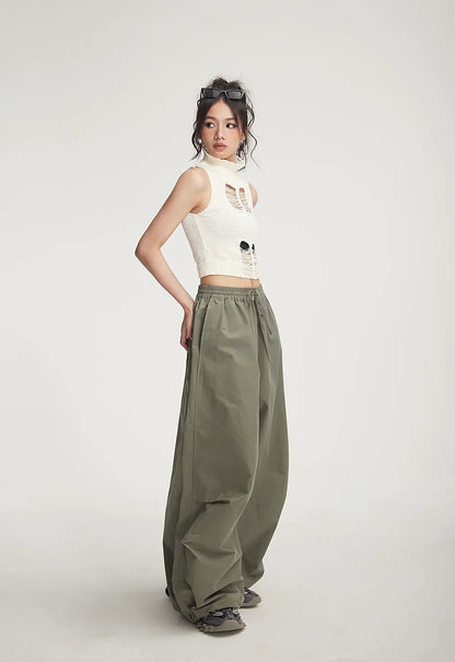 Balloon Drawstring Palazzo Pants