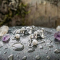 Vintage Pearl Abstract Silver Earrings