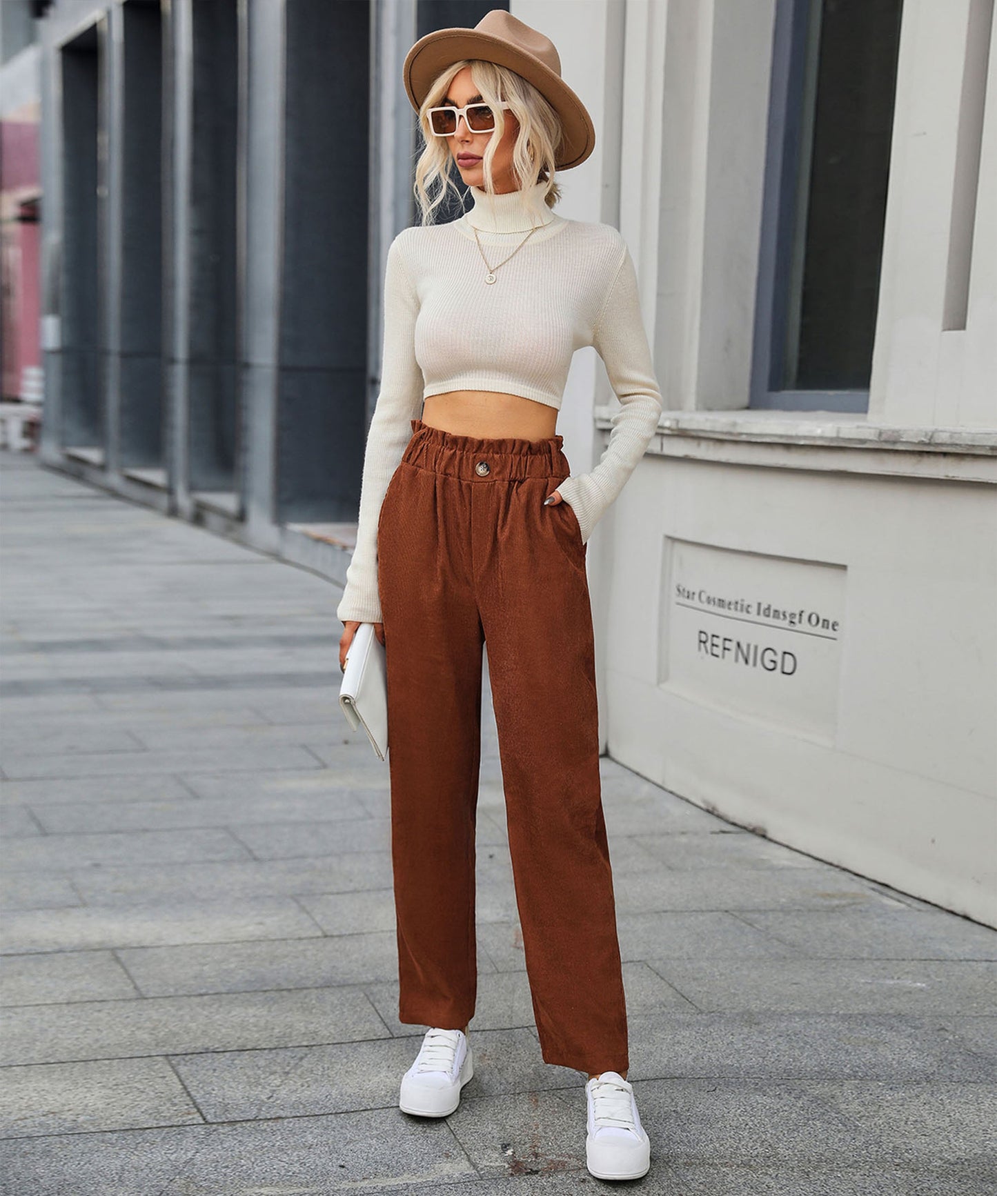 Chill Out Days Pocketed Corduroy Pants - Caramel