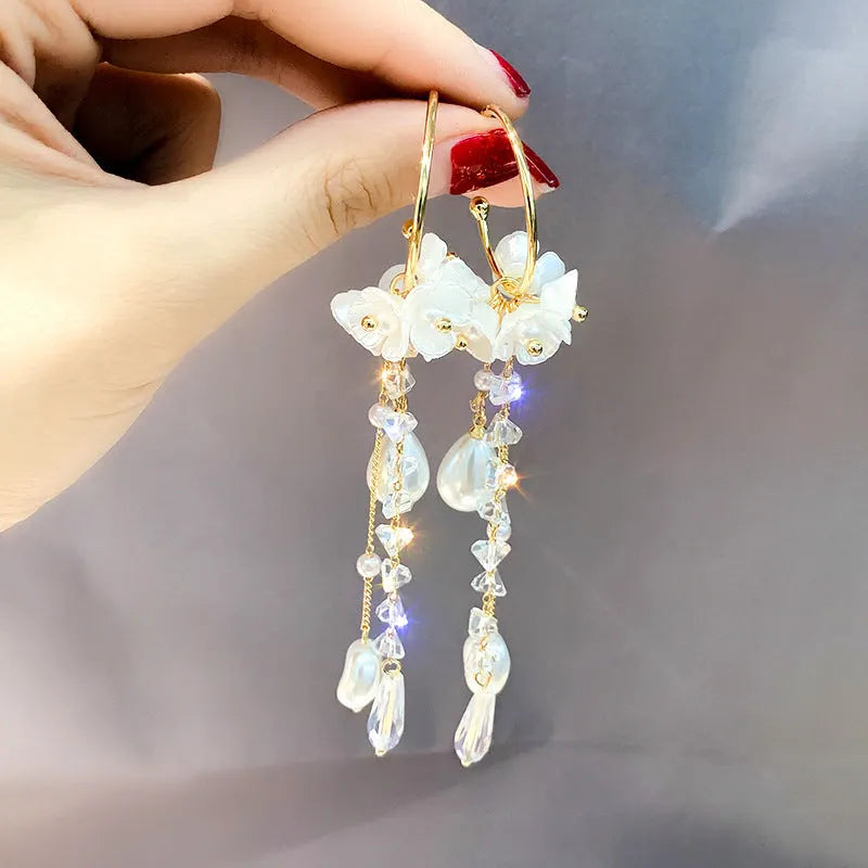 Elegant Crystal Flower Earrings