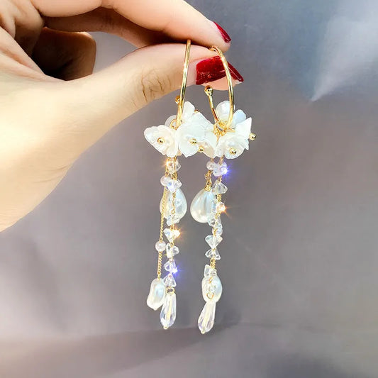 Elegant Crystal Flower Earrings