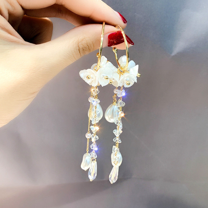 Elegant Crystal Flower Earrings