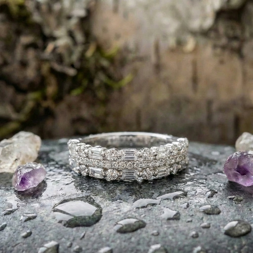 Elegant Crystal Engagement Ring
