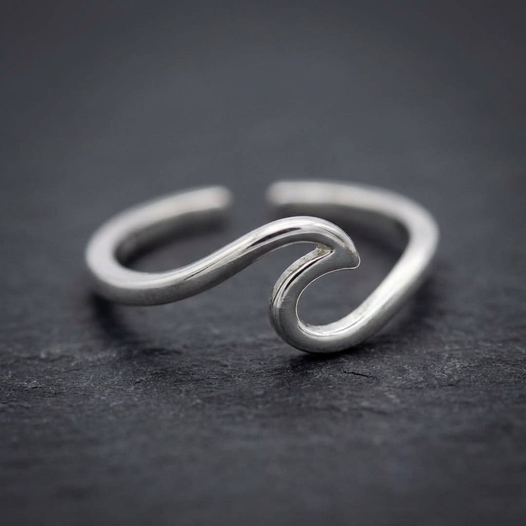 Silver Sea Wave Ring