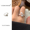 Elegant Dual Pearl Cluster Ring