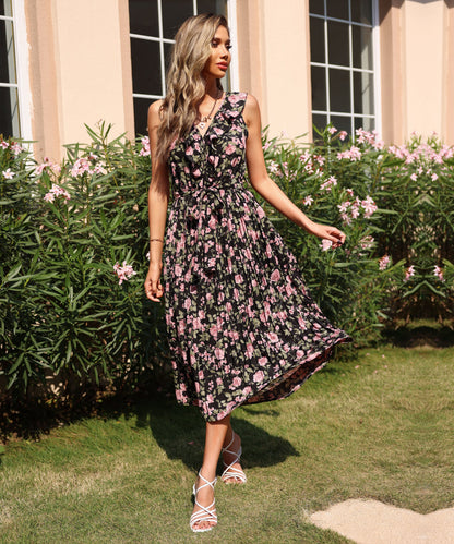 Nicolene Maxi Dress - Black Print