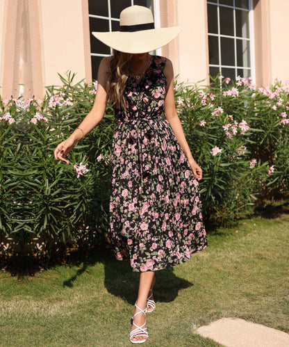 Nicolene Maxi Dress - Black Print