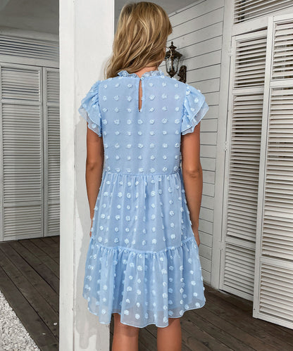 Jimena Swiss Dot Mini Dress - Blue