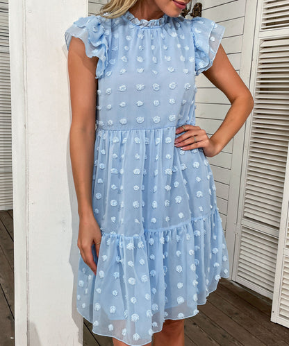 Jimena Swiss Dot Mini Dress - Blue