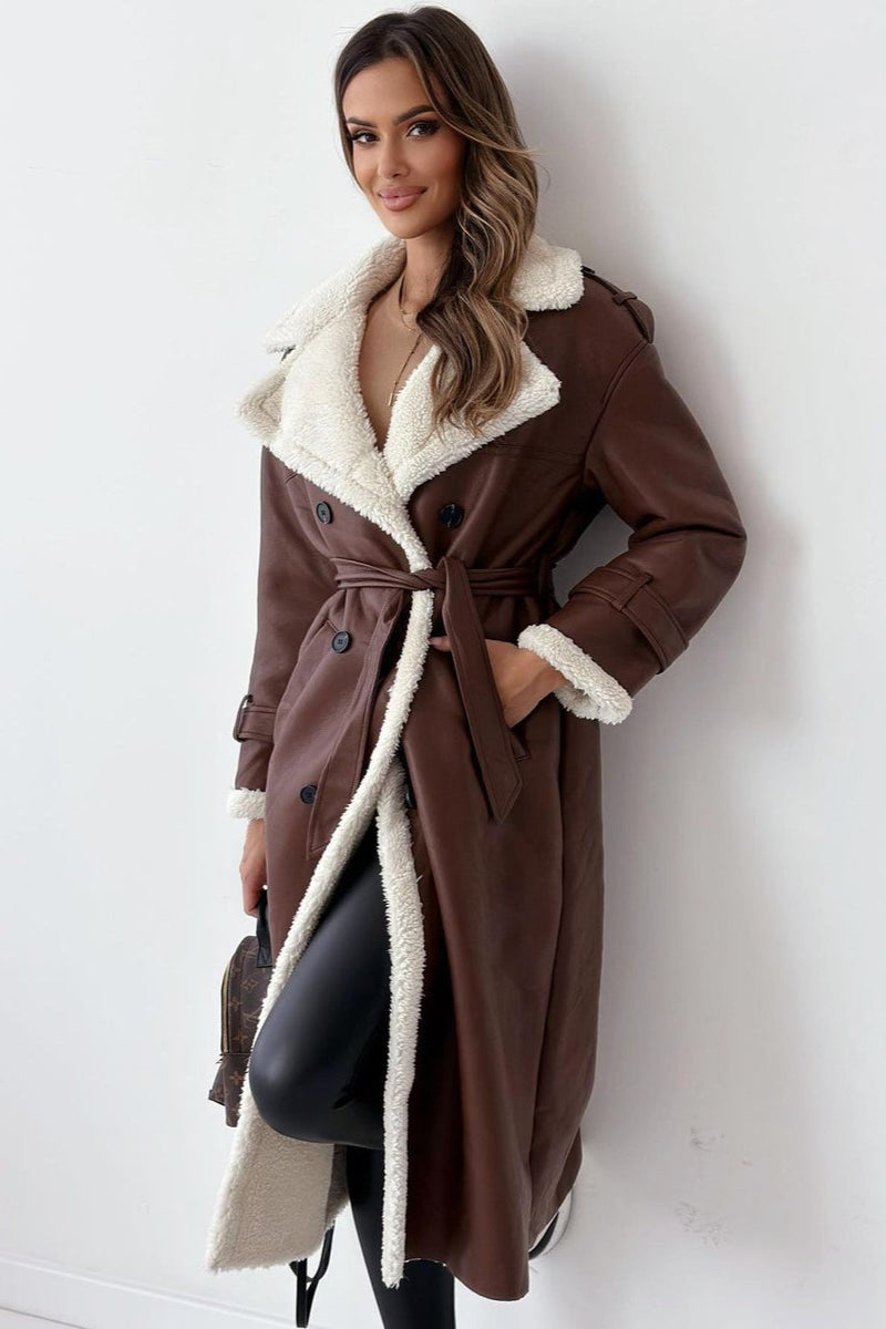 Reversible Fleece Stand Collar Coat