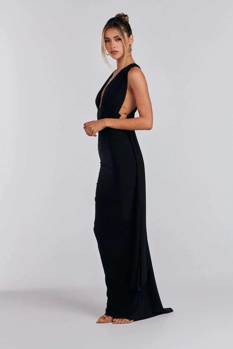 Riviera Noir Multi-way Gown Maxi Dress
