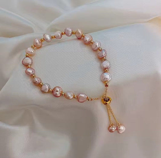 Vintage Pink Pearl Charm Wrist