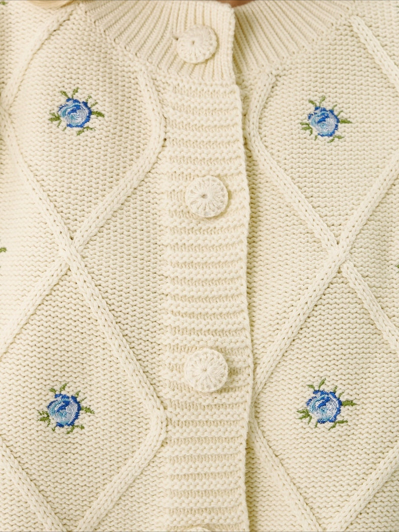 Embroidered Cardigan Sweater
