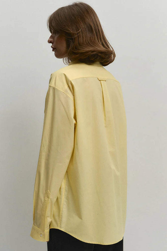 Yellow Cotton Button-up Blouse