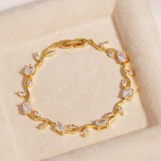 Elegant Crystal Gold Bracelet