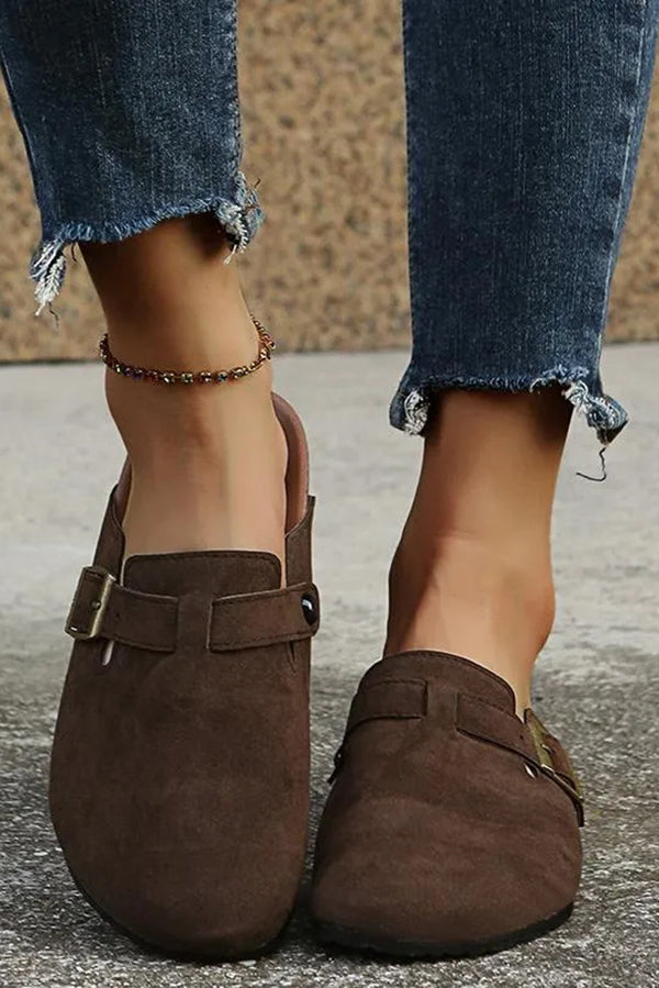 Flat Half Slippers Outer Wear Round Toe Half Slippers