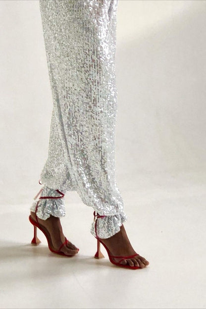 Sequin Straight Leg Pants