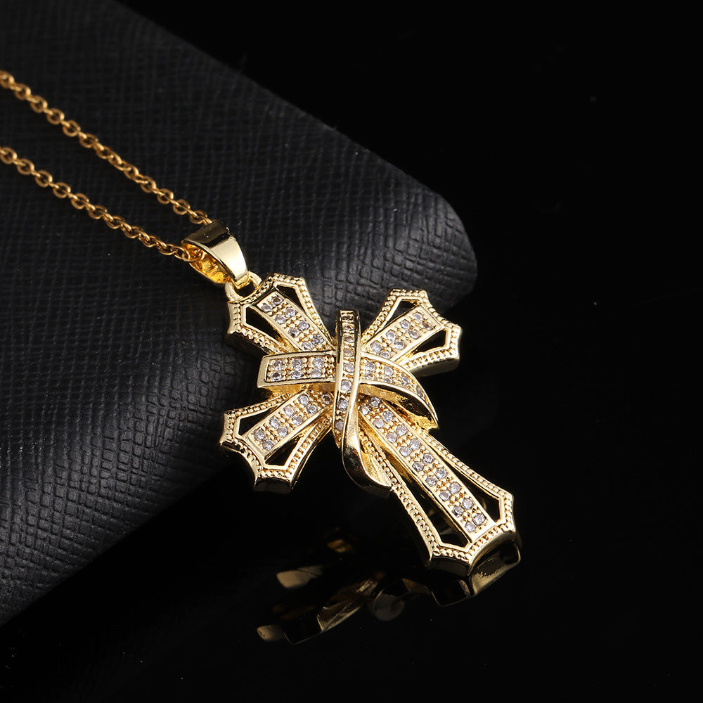Elegant Diamond Cross Necklace