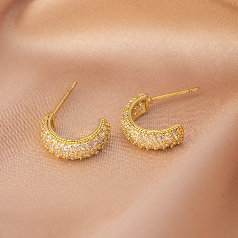 Elegant Crystal Hoop Earrings