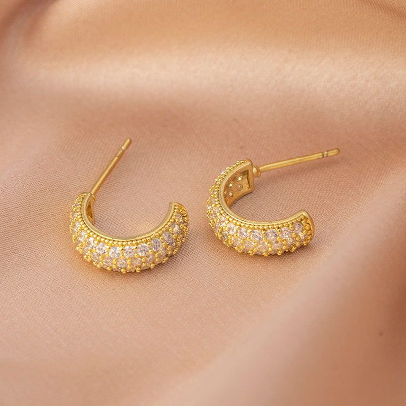 Elegant Crystal Hoop Earrings