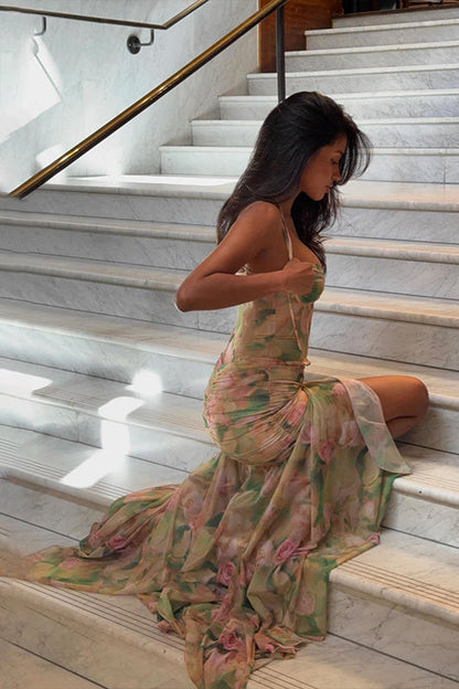 Spaghetti Strap Split Maxi Dress