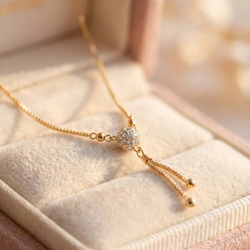 Vintage Golden Crystal Necklace