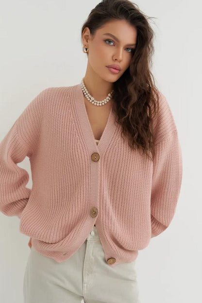 Relaxed Fit Color Cardigan